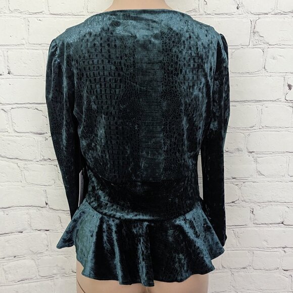 SAYLOR Emerald Green Delfina Velvet Top M NEW Revolve - Picture 3 of 7